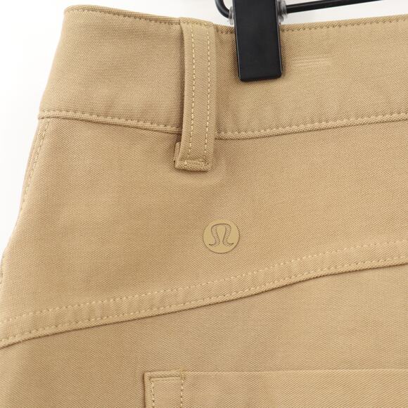 Lululemon City Sleek Mid Rise Barrel Leg Pant Light Utilitch Filbert Tan Sz 33 - Picture 4 of 8